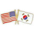 USA & South Korea Flag Pin